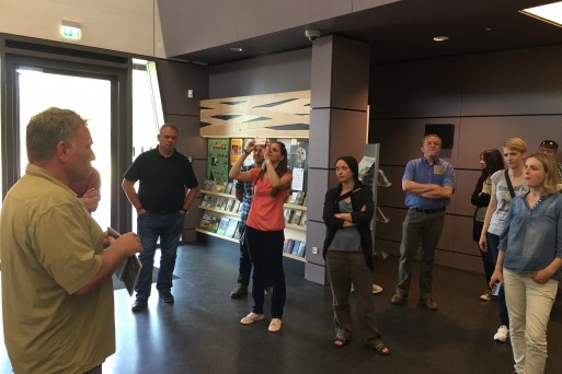 Stefan Fischer, Leader of the northern part of Biosphere Reserve Mittelelbe, presenting their exhibition